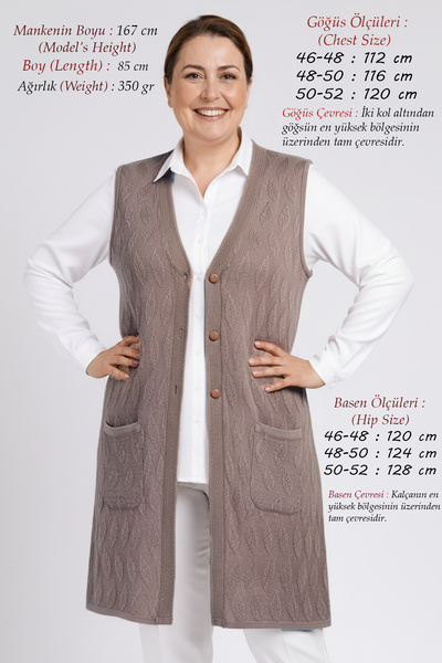 Laden Plus Size Women's Transitional Special Knitwear Spring Long Mother Mink...