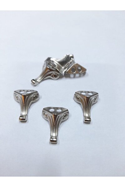 sywoods 1,5 CM MİNİ NİKEL DEKORATİF SANDIK KUTU TEPSİ AYAK 4 ADET