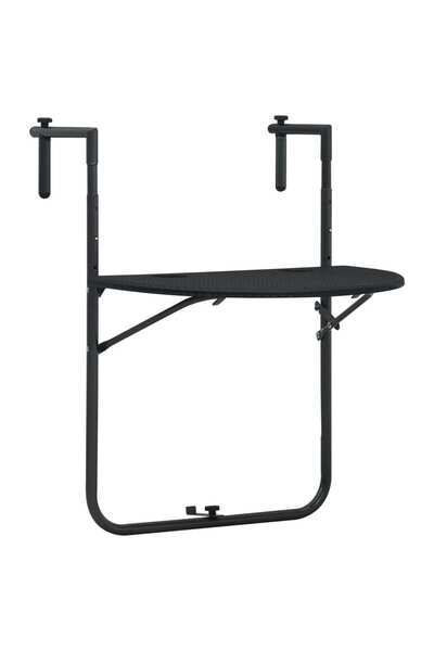 Concept Masă balcon suspendată negru 60x64x83,5 cm plastic aspect ratan