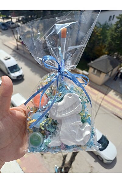 Opulent Accessories Dino Taş boyama seti 10adet,okulöncesi hediyelik,mezuniye...