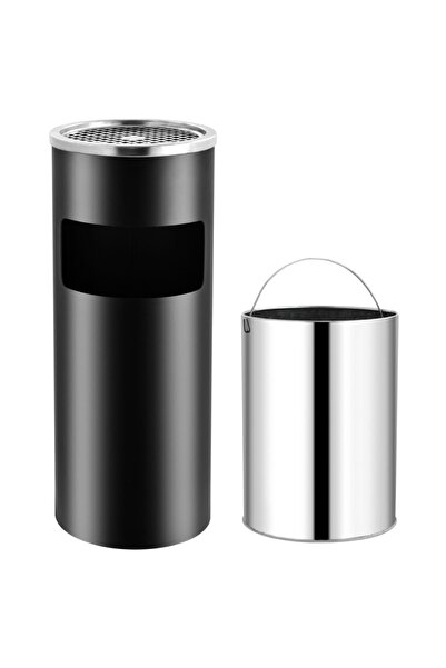 Concept Coș de gunoi cu scrumieră, pentru hotel, negru, oțel, 30 L