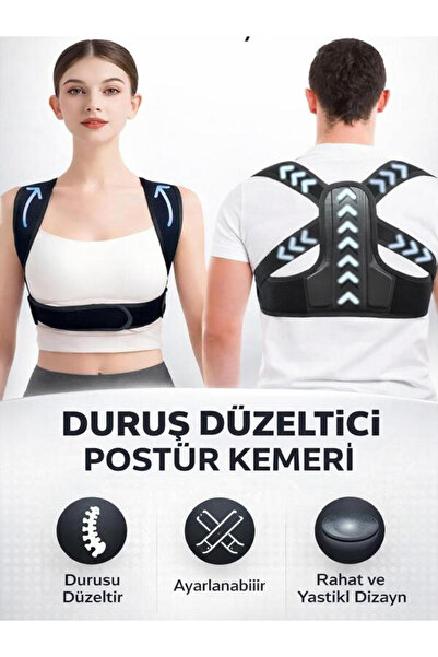 Ankaflex Dik Duruş Düzeltici Ayarlanabilir Unisex Korse Sırt Desteği Duruş De...