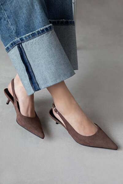 STRASWANS Cuesta Γυναικεία Παπούτσια Suede με τακούνι Καφέ