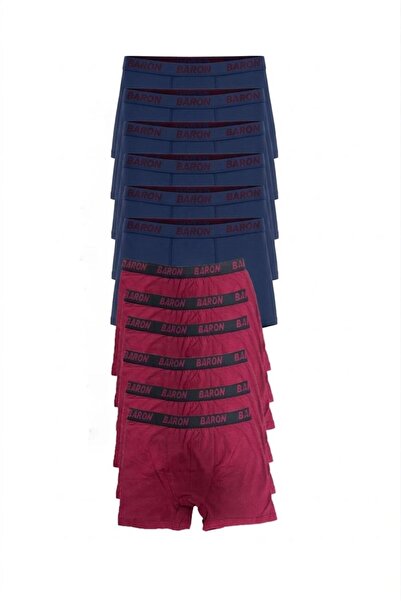 SİERNA 12 Τεμάχια Οικονομικά Σορτς Μπόξερ Λύκρα Ινδιγκο Μπλε-μπορντό srn-002159