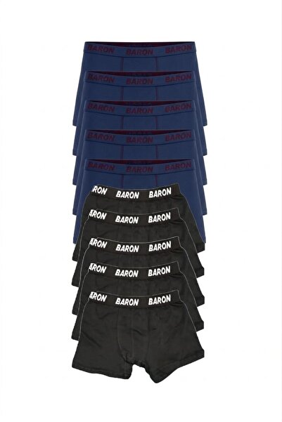 PİERLES 10 Τεμάχια Οικονομικό Lycra Boxer Σορτς Indigo Blue-smoked-black -p01