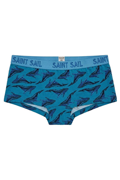 Saint Sail Γυναικεία ελαστικά βαμβακερά εσώρουχα μπόξερ με σχέδιο φάλαινας
