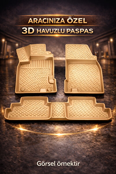 Tegin Mat Designer Of Cars Renault Megane 2 2002-2009 1.2/1.3 TCe Bej 3D Havu...
