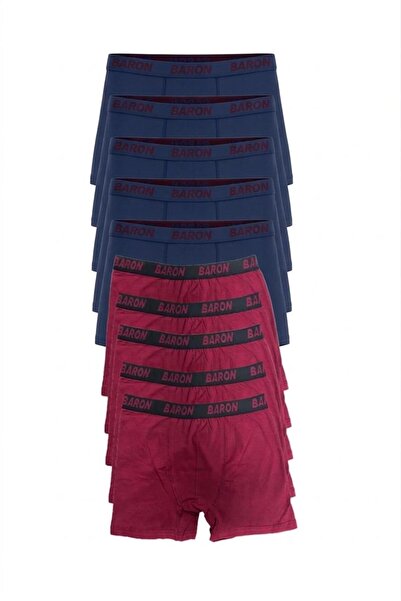 SİERNA 10 Τεμάχια Οικονομικά Σορτς Μπόξερ Λύκρα Ινδιγκο Μπλε-μπορντό -SR001