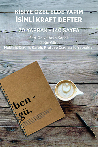 Bengü İsimli Kişiye Özel Kraft Defter