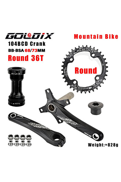 Choice1 170 مم كرنك BB دائري 36T GOLDIX 104BCD مجموعة كرنك دراجة ذات أسنان عر...