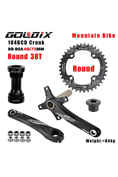Choice1 170mm Crank BB Round 38T GOLDIX 104BCD Wide and narrow teeth bicycle ...