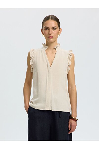 Selected Femme Oberteil mit Rüschen Ärmelloses