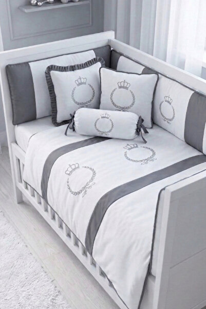 Kista Baby Bebek Uyku Seti Nevresim Takımı 60x120 Crown Gri