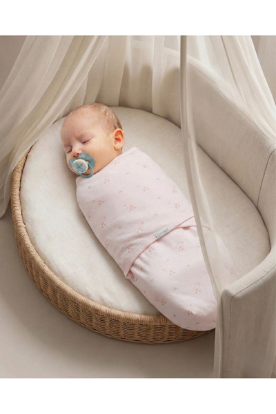 Caramel Baby Girl Swaddle Pink Duck Velcro Swaddle (0-3 Months)
