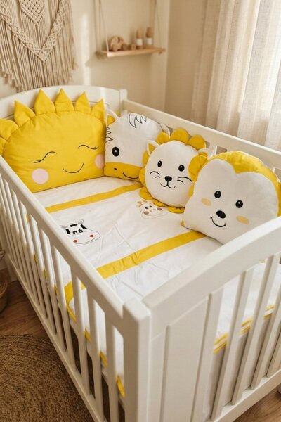 Kista Baby Park Yatak Bebek Uyku Seti Nevresim Takımı 70x110 Animals Sarı