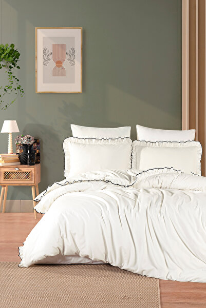 Karden Flower Σετ Παπλωματοθήκη Epure με βολάν, 100% βαμβακερό, απλό διπλό - ...