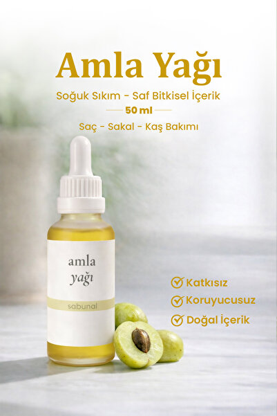sabunal Amla Yağı 50 ml - Doğal Saç ve Sakal Soğuk Sıkım Bakım Yağı
