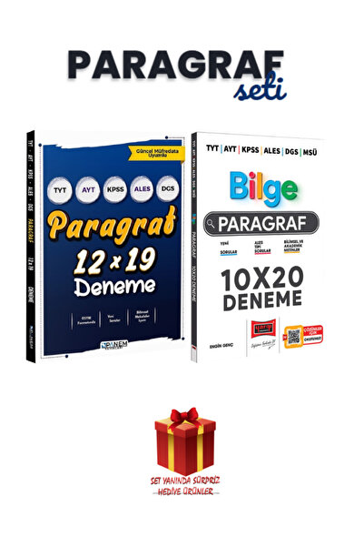 Panem Yayınları TYT AYT KPSS ALES DGS Paragraf 12X19 Deneme + Yargı TYT AYT K...