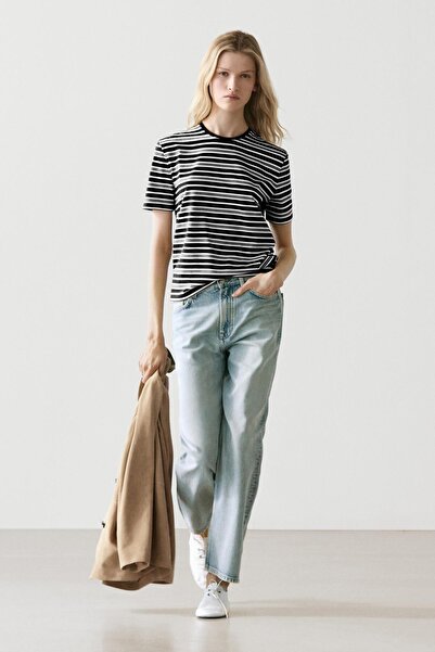 Massimo Dutti Kısa kollu çizgili t-shirt