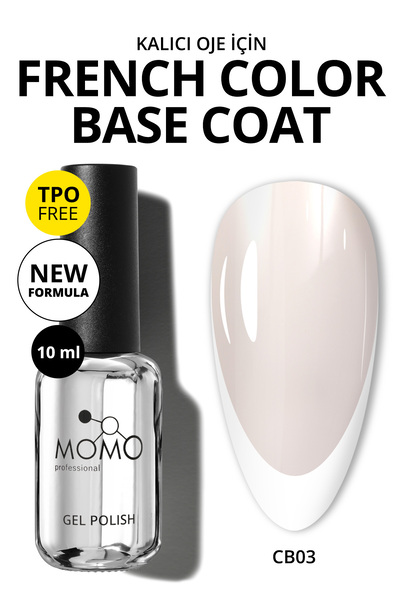 MOMO professional Kalıcı Oje French Color Base Coat CB03, Rakı Beyazı, 10 ml