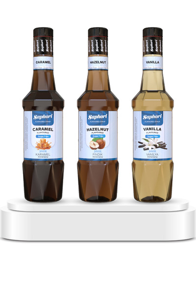 Saphori Şekersiz (Sugar Free) 3’lü Kahve Şurubu Seti | Yüksek Aromalı Kaloris...
