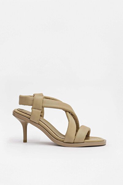 NILUFARR Σανδάλια Ellis Cream από γνήσιο δέρμα με τακούνι