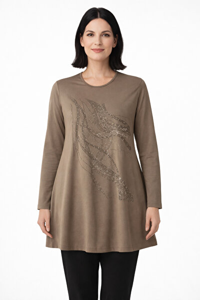 Mutlu City Γυναικείο χτενισμένο βαμβακερό τουνίκ για μητέρες μέσης και μεγαλύ...