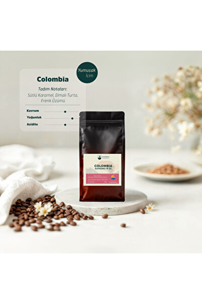 Colombia Çekirdek Kahve 250g - %100 Arabica - Taze Kavrulmuş - Aromatik İçimli - Öğütme Seçenekli