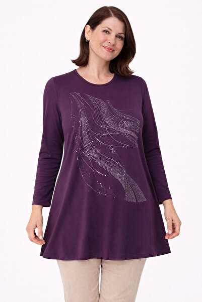 Mutlu City Γυναικείο χτενισμένο βαμβακερό τουνίκ για μητέρες μέσης και μεγαλύ...