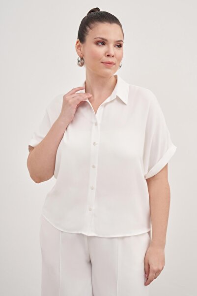 MYLİNE قميص قصير الأكمام كبير الحجم