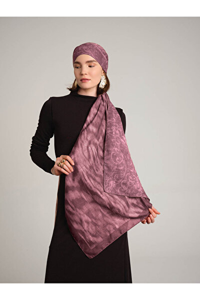 Ayshara Yalaz Zebra Damask Με σχέδιο Διπλής όψης Σάλι - Ροζ τριαντάφυλλο