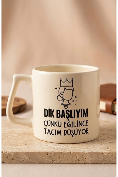 Eylül Design Cream Colored I'm Standing Headed Because My Crown Is Falling Of...