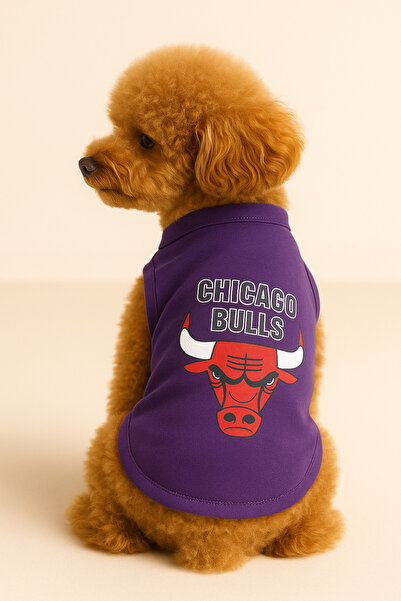 MPZ Pets زي وثوب للقطط والكلاب - قميص داخلي أرجواني من Chicago Bulls