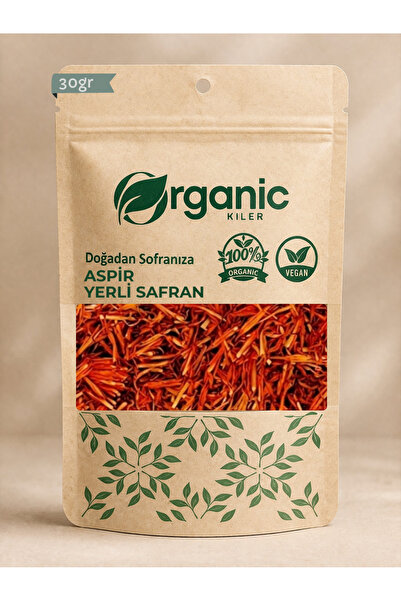 Organic Kiler Aspir Çiçeği 30GR - ( Yerli Safran ) Premium Kalite Doğal & Yen...