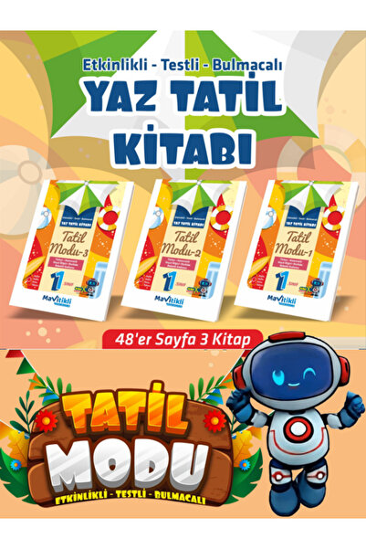 Mavitikli Yayıncılık 1.sınıf Yaz Tatil Kitabı-yeni Ürün 2025