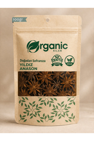 Organic Kiler Yıldız Anason 100 gr | Elenmiş ve Doğal | Aromatik Baharat & Ça...