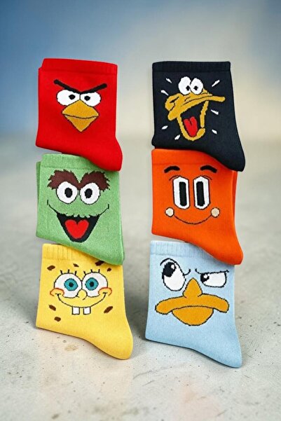 Esinti 6 أزواج من الجوارب القطنية الملونة للجنسين - مجموعة جوارب التنس للرجال...