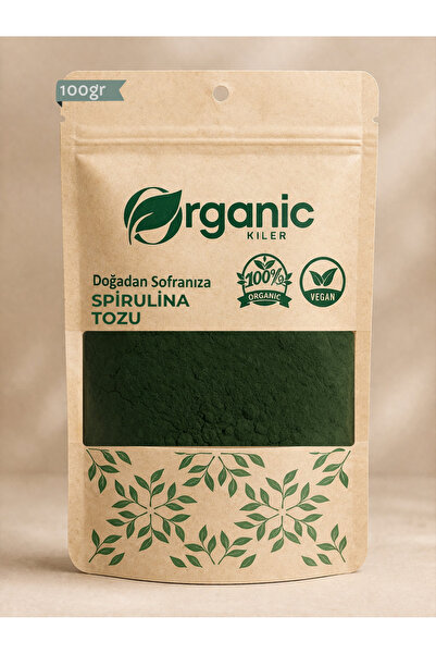 Organic Kiler Saf Spirulina Tozu 100 gr | %100 Doğal Süper Gıda | Katkısız Sp...
