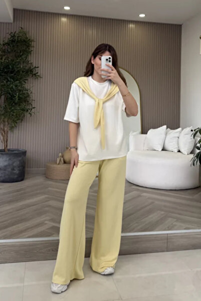 Oxygen Scarfs Σετ Γυναικείας Φόρμας με Λεπτομέρεια Φουλάρι και Μπλουζάκι Modal