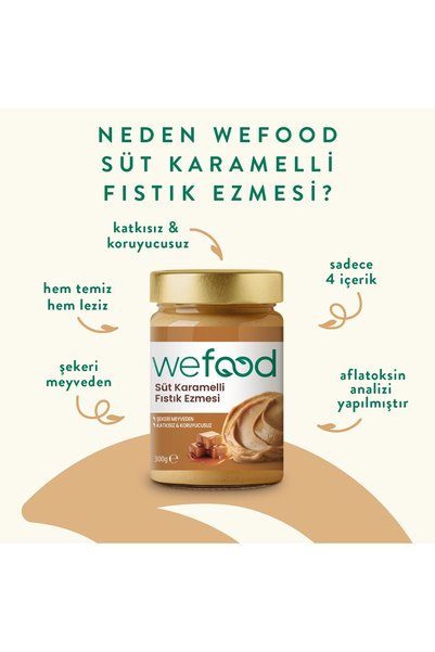 Wefood Süt Karamelli Fıstık Ezmesi 300 gr