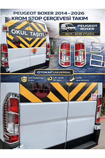 KAPOTO Peugeot Boxer 2014-2025 Uyumlu Abs Krom Stop Çerçevesi Takım