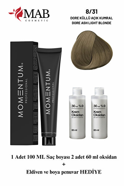 Momentum Profesyonel Saç Boyası 100ML 8.31 Dore Küllü Açık Kumral