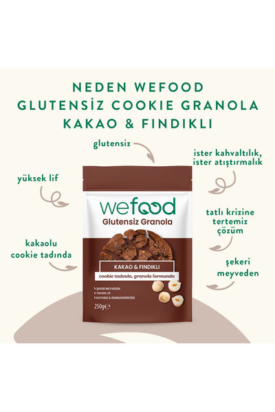 Wefood جرانولا خالية من الغلوتين بالكاكاو والبندق 250 جرام