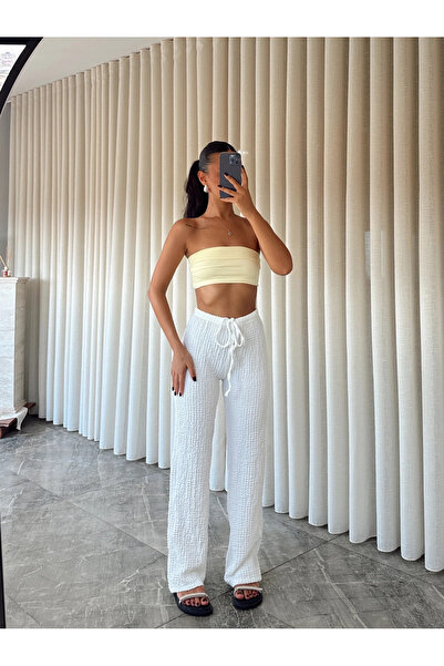 mydukkan.co Bürümcük Fabric Trousers - White