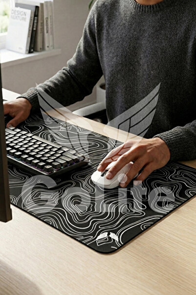 GoLite Classic - 70x30 Topography Gaming Oyuncu Mouse Pad Kaymaz Taban Büyük Klavye Fare Altlığı Mousepad