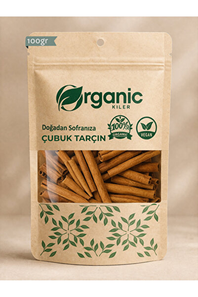 Organic Kiler Çubuk Tarçın 100gr. Doğal & Organik, Katkı Madde İçermez, Kabuk...