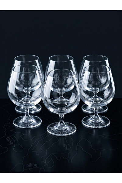 Bohemia Kristal 6'lı 250cc Kahve Yanı Su Bardağı/Konyak Kadehi Seti