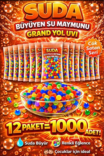ümit toys 12 PAKET Suda büyüyen Su maymunu Eğlenceli Maymunlar 1000 ADET Renkli