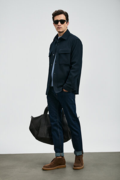 Lufian Sky Smart Jean Men's Trousers Slim Fit Blue