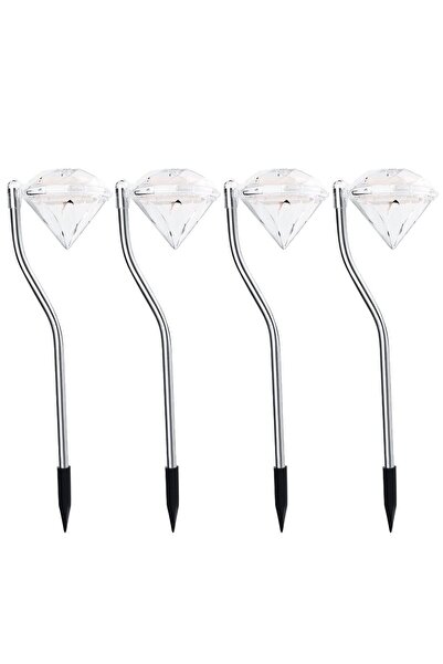 Bibilel Σετ 4 Ηλιακών Φωτιστικών LED, με σχέδιο διαμαντιού, για Κήπο, Bibilel...